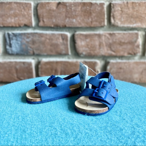 3-6M NWT Gap Blue Sandals with Cork Soles - Picture 3 of 6